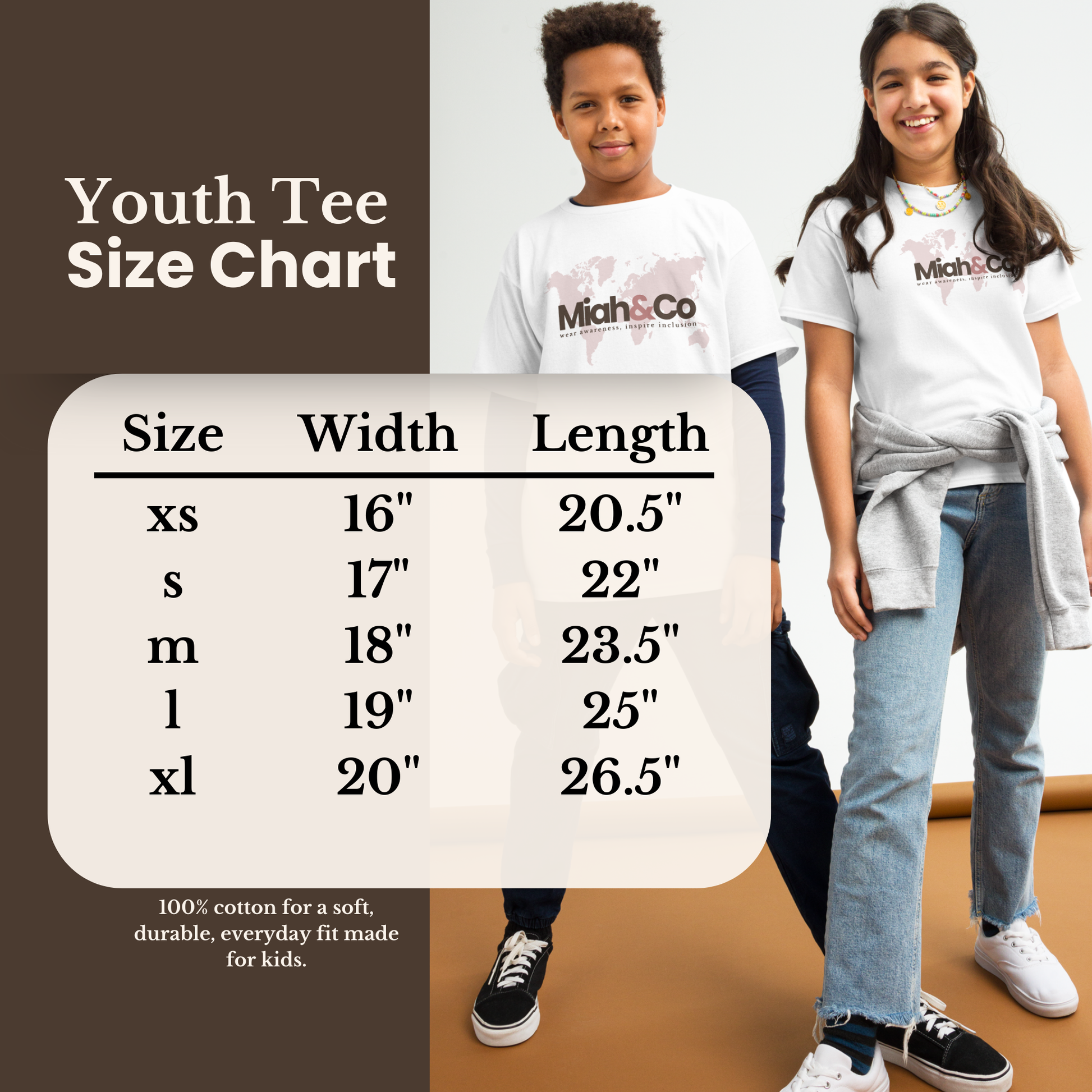 Chronic Lung Condition: Educate. Advocate. Include. | Youth Tee - Miah & Co