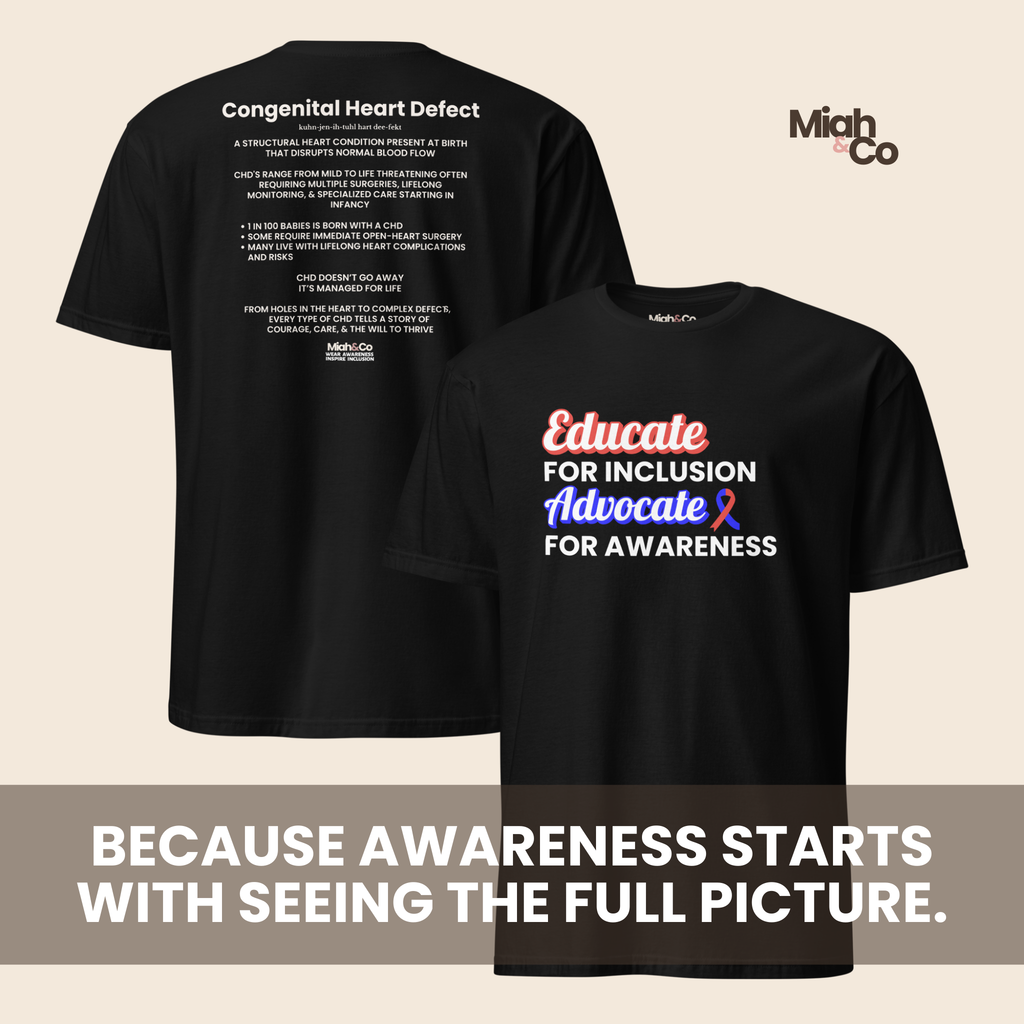 Congenital Heart Defect: Educate. Advocate. Include. | Youth Tee - Miah & Co