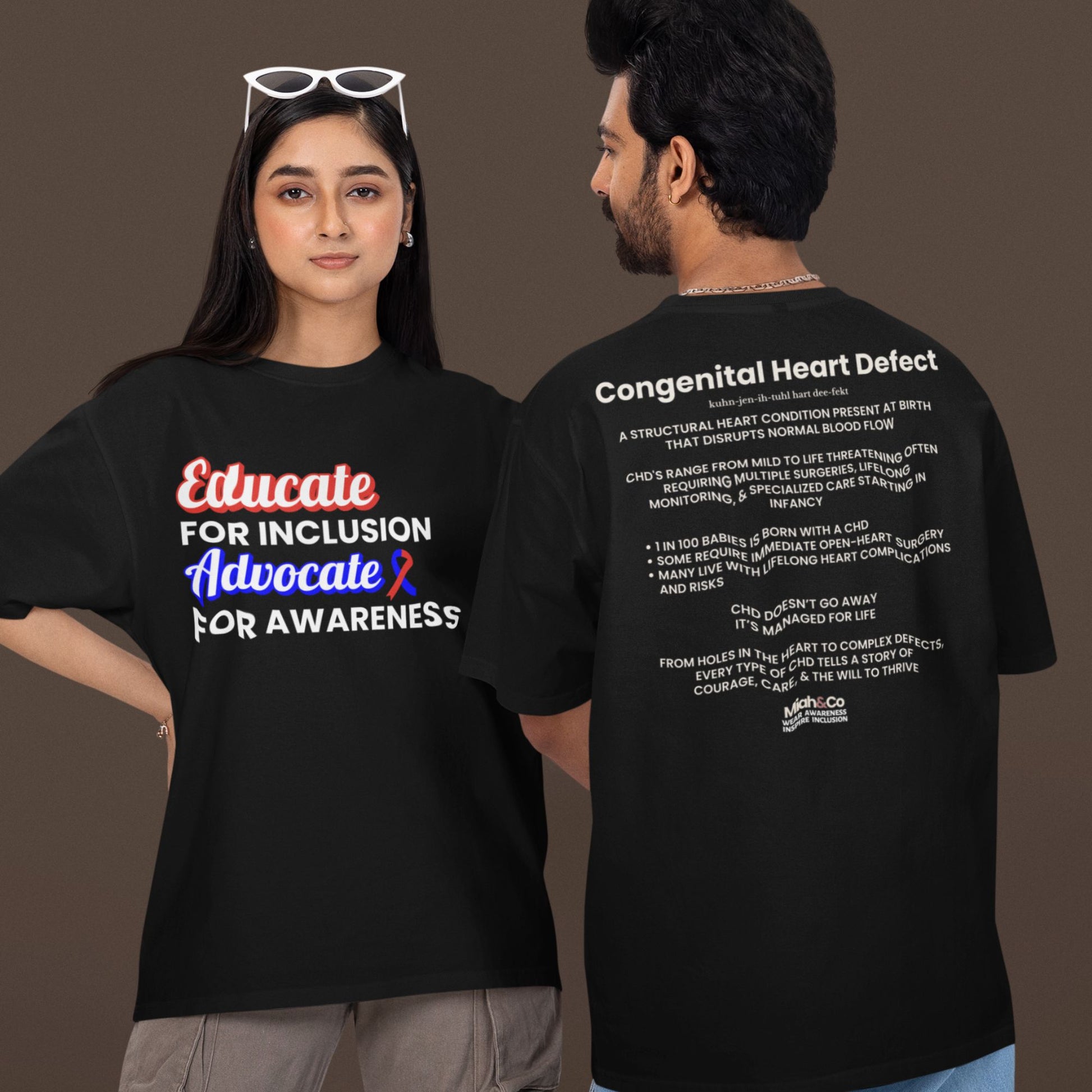 Congenital Heart Defect: Educate. Advocate. Include. | Adult Tee - Miah & Co
