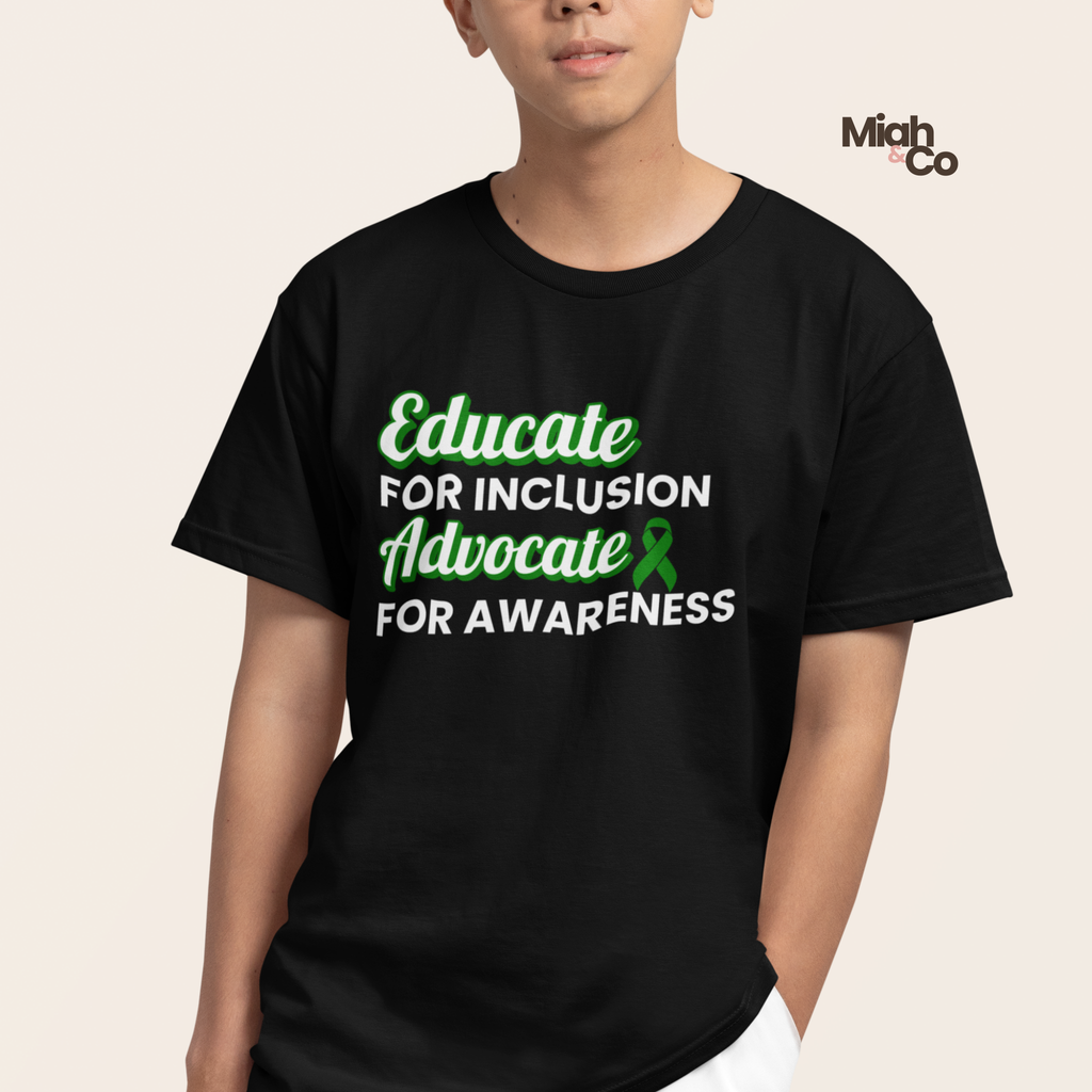 Cerebral Palsy: Educate. Advocate. Include. | Youth Tee - Miah & Co
