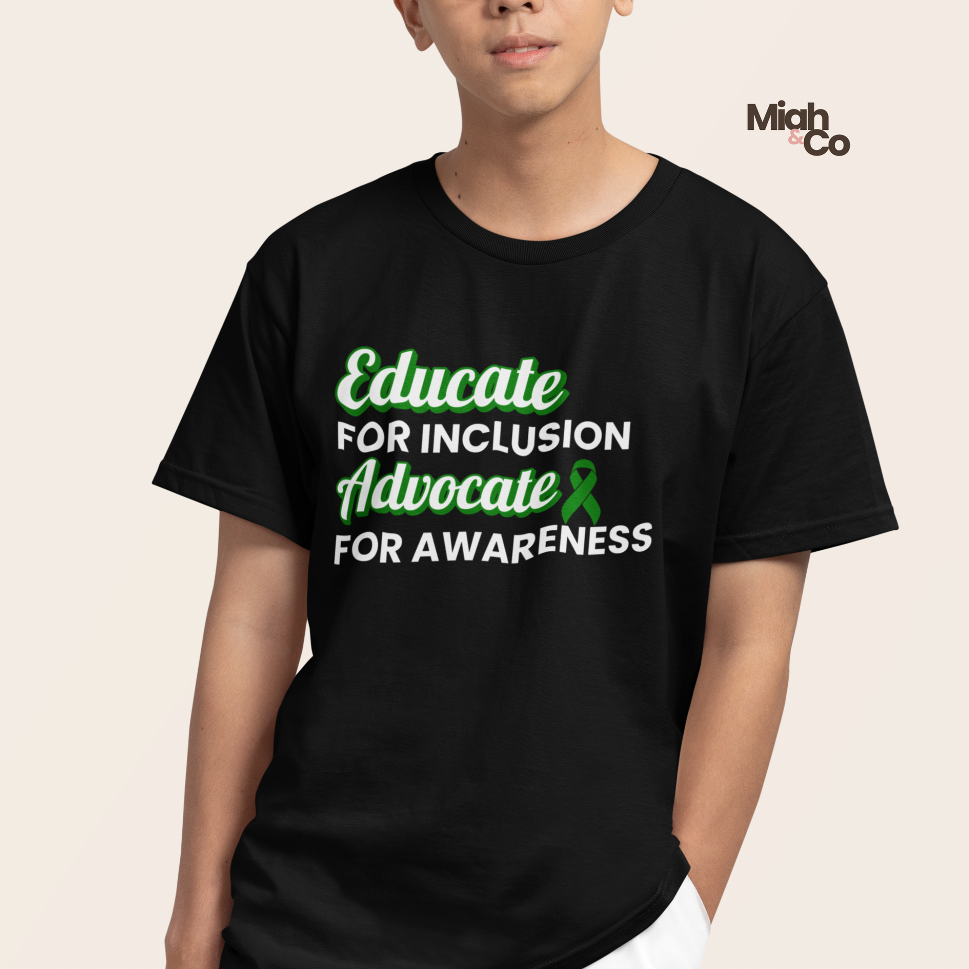 Cerebral Palsy: Educate. Advocate. Include. | Youth Tee - Miah & Co
