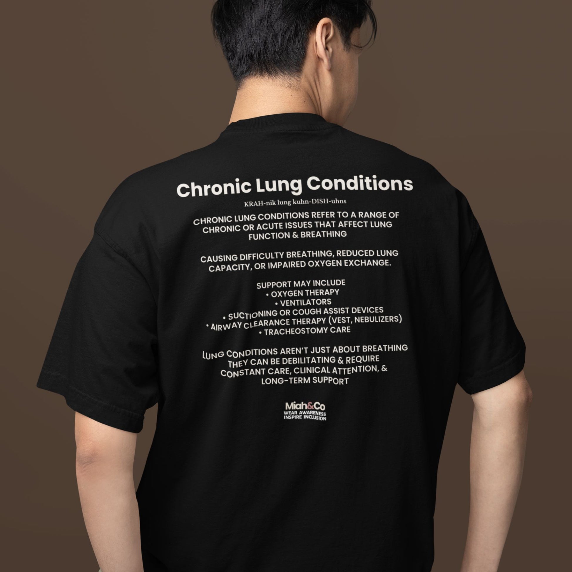 Chronic Lung Condition: Educate. Advocate. Include. | Adult Tee - Miah & Co
