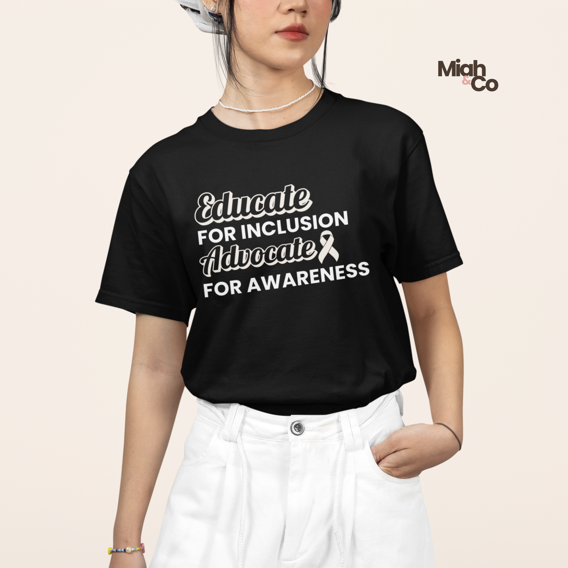 Chronic Lung Condition: Educate. Advocate. Include. | Youth Tee - Miah & Co