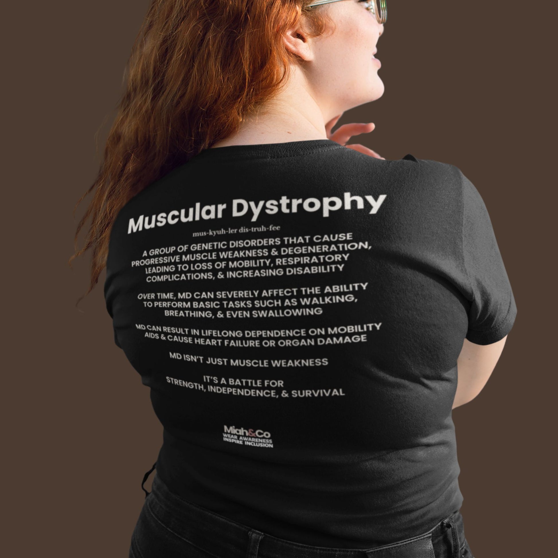 Muscular Dystrophy: Educate. Advocate. Include. | Adult Tee - Miah & Co