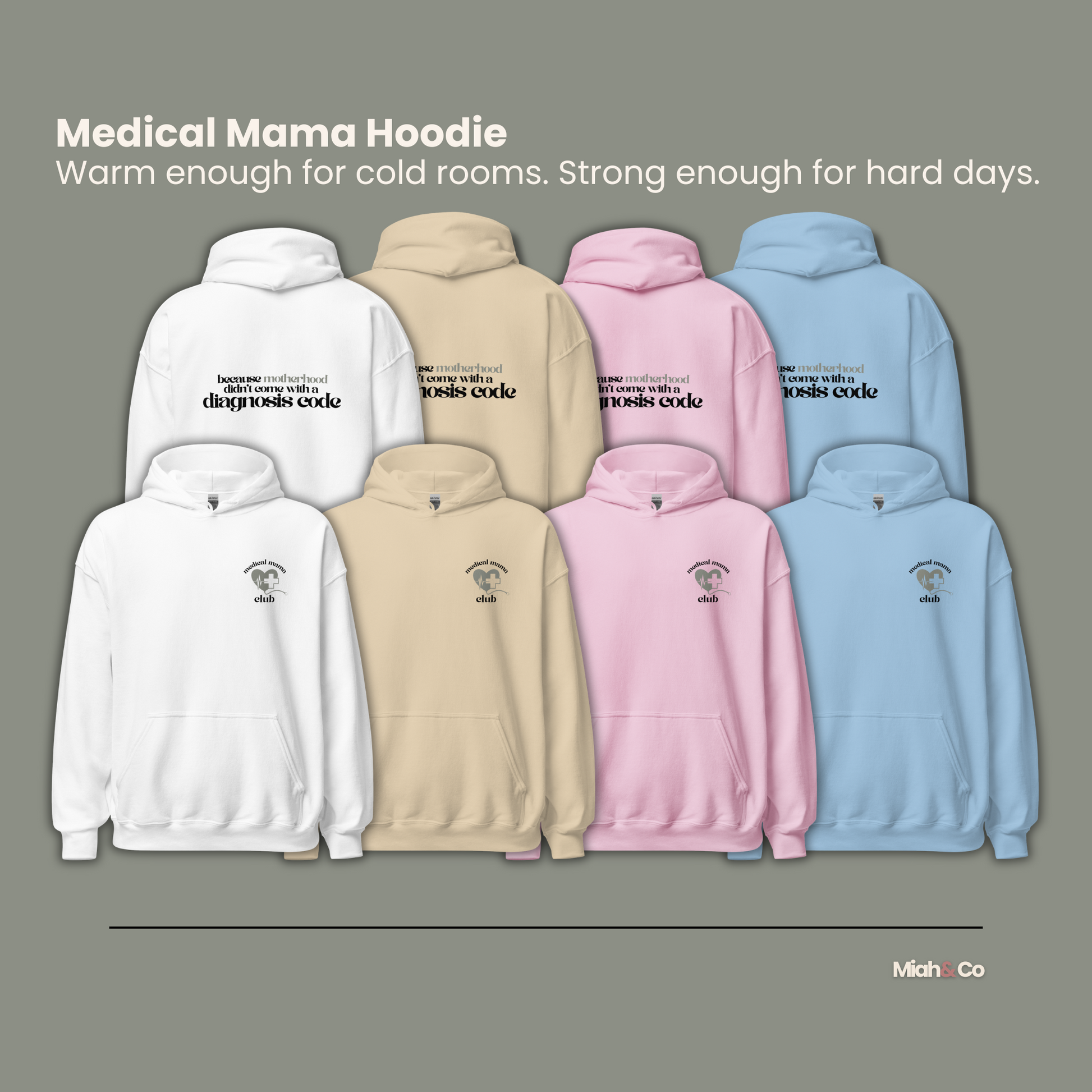 Medical Mama Club Hoodie – For the Ones Who Fight, Advocate, and Still Show Up - Miah & Co
