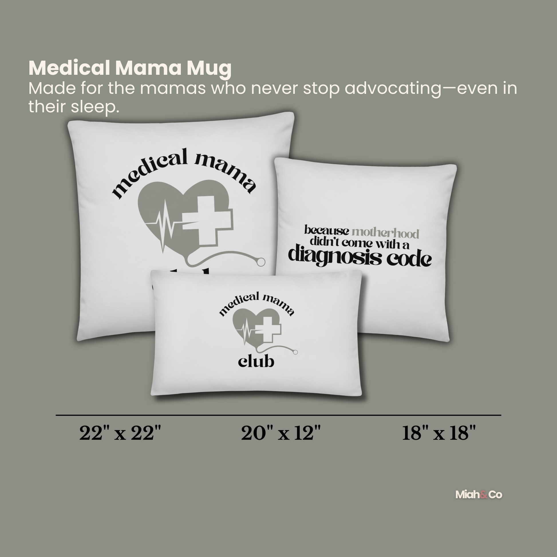 Medical Mama Club Pillow – Rest Is Not a Luxury. It’s Survival - Miah & Co
